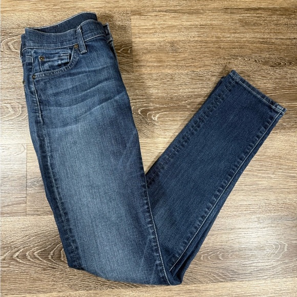7 For All Mankind Jeans sz26 Blue Medium Wash Roxanne Skinny Y2K - Picture 2 of 9